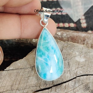 Natural Larimar Pendant ~Women Pendant ~ 925 Sterling Silver Pendant ~Amezing Pendant~ Handmade Jewelry~ Gorgeous Pendant~ Blue Stone+++