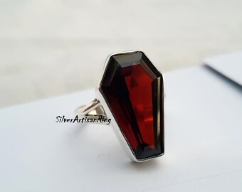 Garnet Popular Ring, 925 Sterling Silver Ring ,Gemstone Ring, Handmade Ring, Gift for her , Woman Ring, Silver Jewelry