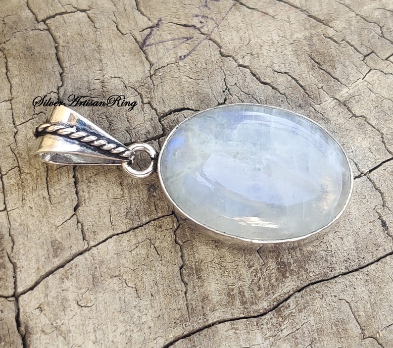 Natural Moonstone Pendent / Gemstone Pendent/ 925 Sterling Silver Pendent/ Handmade Pendent/ Designer Pendent/ Girls & Woman Pendent image 9