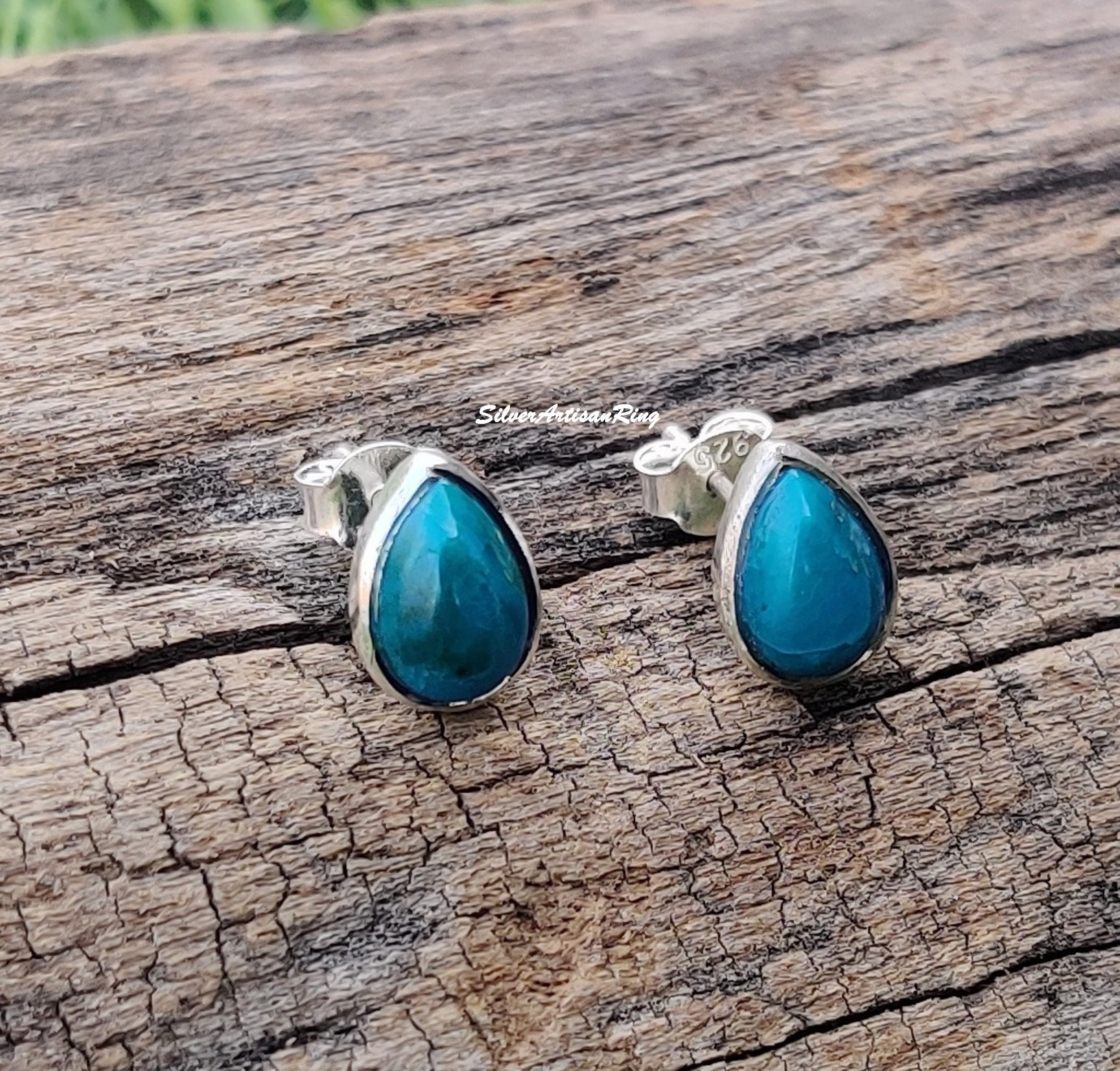 Orecchino A Perno In Opale Massiccio D'argento Da 4 Mm - Foto 3