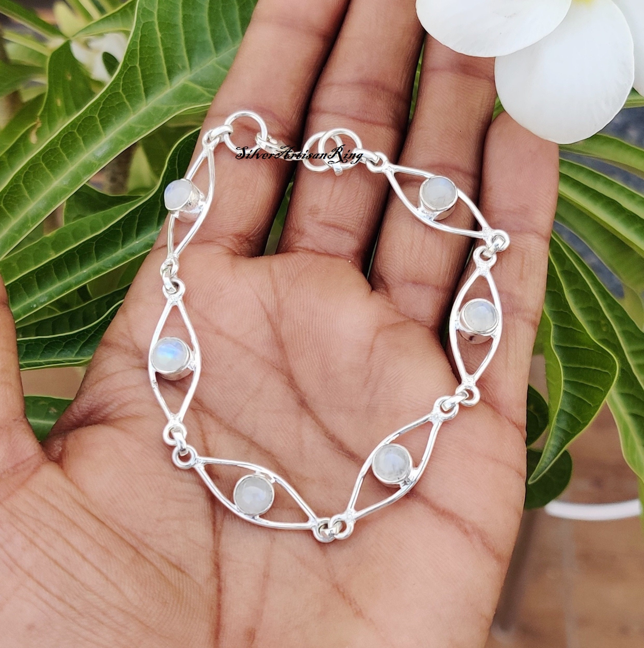 Moonstone Bracelet** Round Gemstone Bracelet** Latest Designe