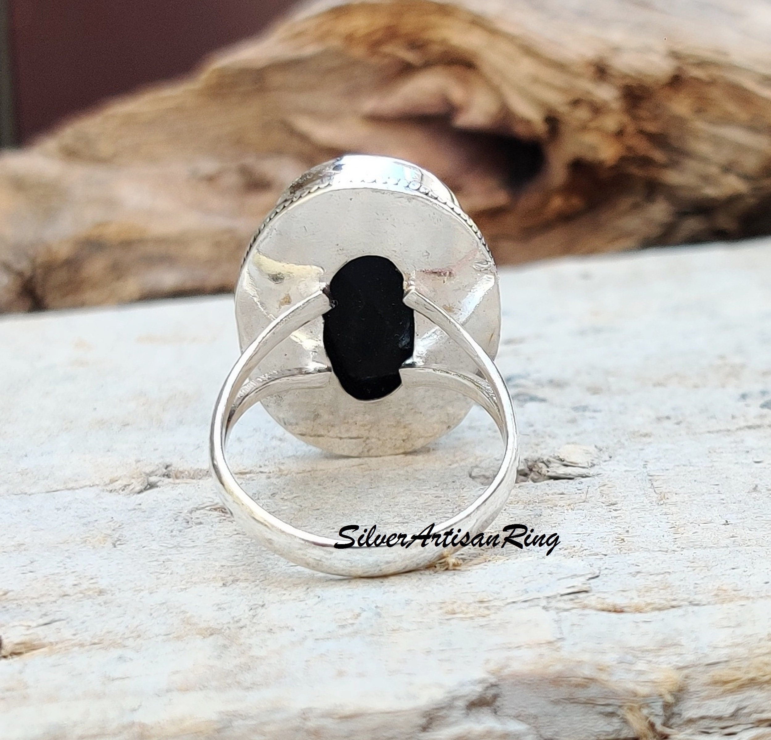 Black Onyx Ring, 925 Sterling Silver Ring, Handmade Ring