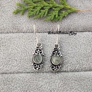 Prehnite Earring~ Handmade Earring~ 925 Sterling Silver~ Stylish Earring~ Women Earring~ Charm Earring~ Boho Earring~ Gift for her