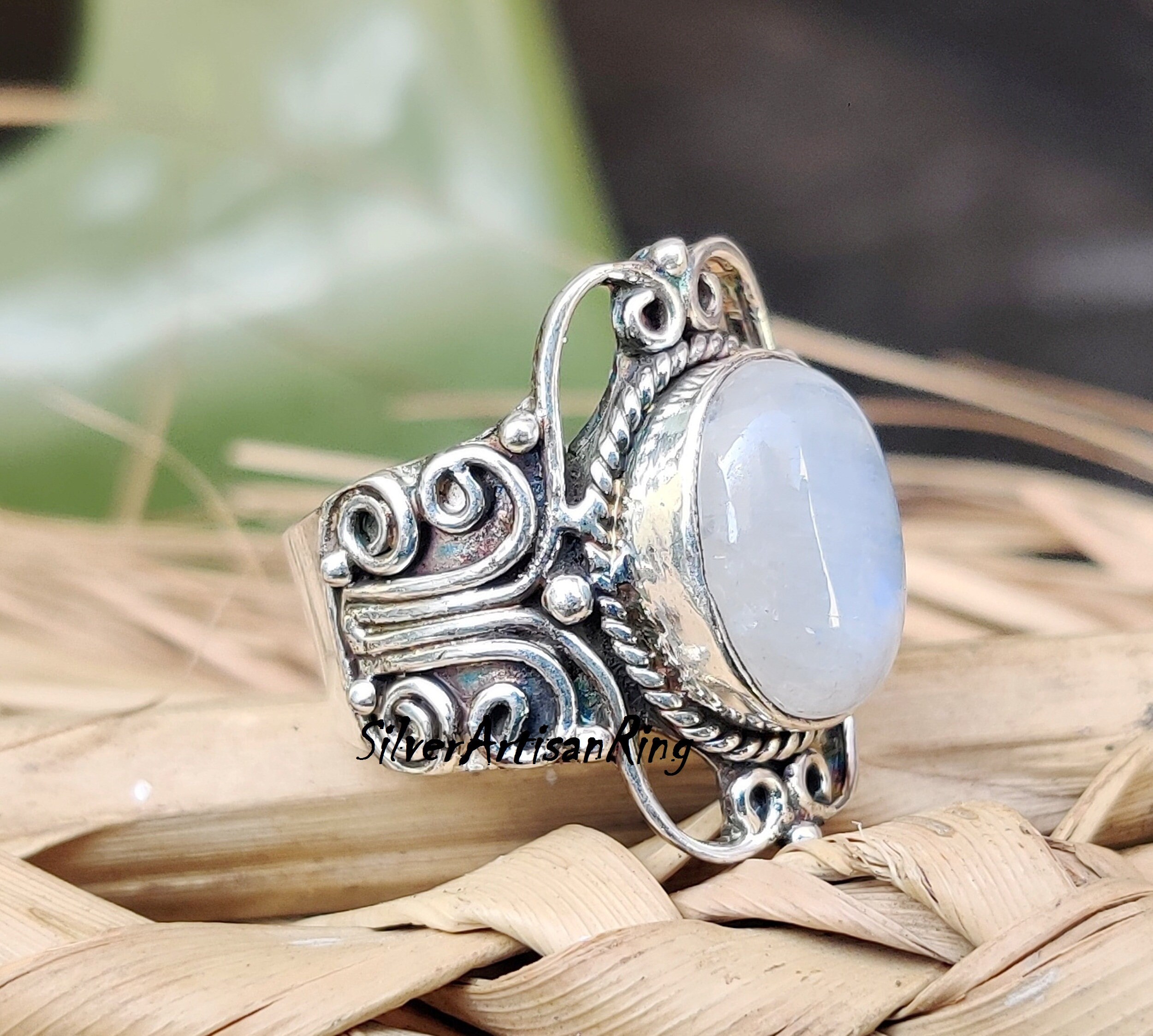 Natural Moonstone Ring, 925 Sterling Silver Ring,handmade Natural Moonstone Ring, 925 Sterling Silver Ring,handmade