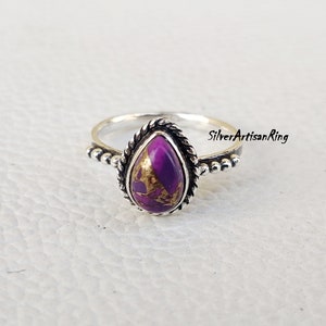 Purple Copper Turquoise Ring ~ 925 Sterling Silver Ring ~ Gemstone Ring ~ Handmade Ring ~ Beatiful Ring ~ Women Ring ~ Stylish Ring