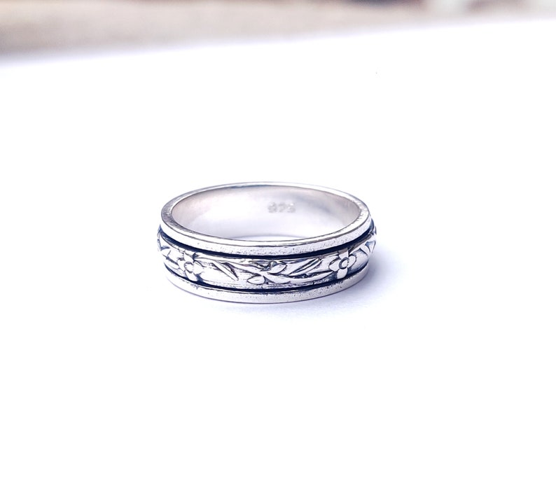 Spinner Ring, 925 Sterling Silver Ring, Meditation Ring, Silver Jewelry, Worry Ring, Anxiety Ring, Beatiful Ring, Gift for her image 7