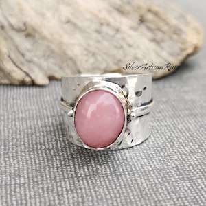 Pink Opal Ring, 925 Sterling Silver Ring, Amazing Ring, Handmade Ring, Gemstone Ring, Band Ring, Women Ring, Gift for her, Free Shipping