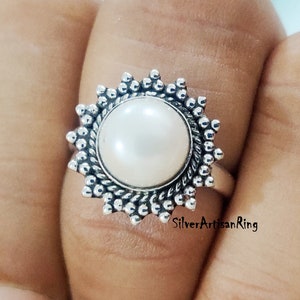 Pearl Ring * Gemstone Ring* 925 Silver Ring* Handmade Ring * Gift for her * Beatiful Ring* Designer Ring* Woman Ring* Silver Jewelry__+++__