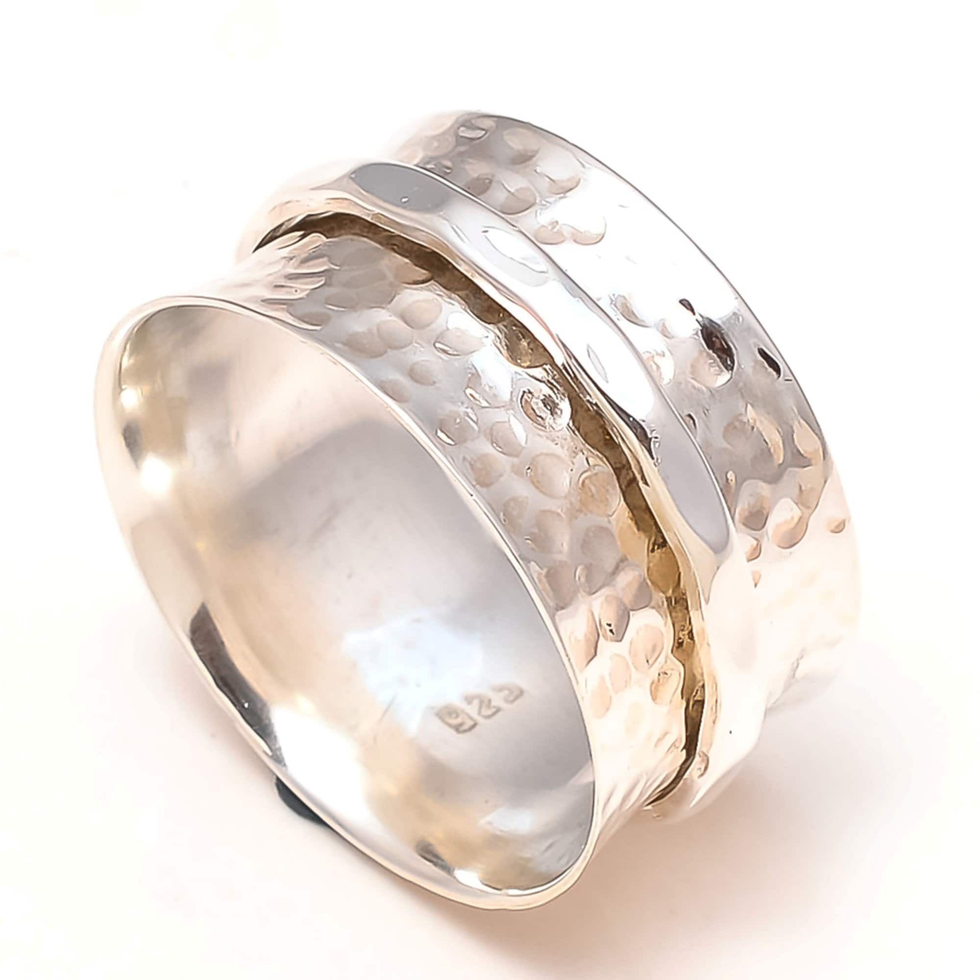 925 Sterling Silver Band Spinner Ring Jewelry Meditation Handmade All Size T-11