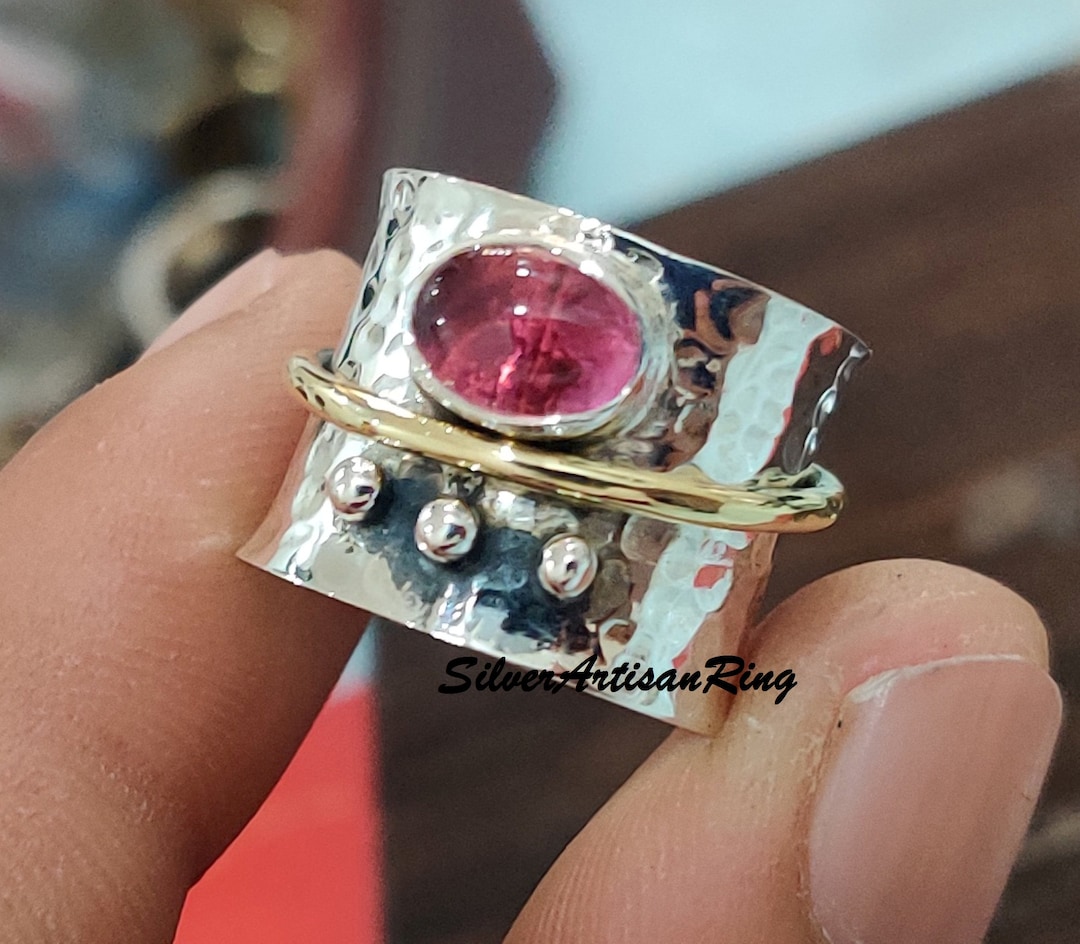 Rubymotion Spinner Rings Ruby Ring,spinner Ring, 925 Sterling Silver Ring, Dainty Ring ...