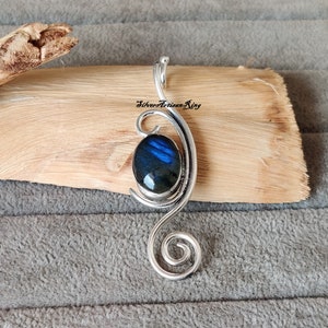 Labradorite Pendant- 925 Sterling Silver Labradorite Pendant- Labradorite Oval Gemstone- High Blue Flash Labradorite, Christmas Gift
