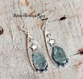 Aquamarine Earring, 925 Sterling Silver Earring, Gemstone Earring, Raw Stone Earring, Dangle Earring, Star Designer Earring, Gift for her product logo