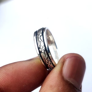 Spinner Ring, 925 Sterling Silver Ring, Meditation Ring, Silver Jewelry, Worry Ring, Anxiety Ring, Beatiful Ring, Gift for her image 10