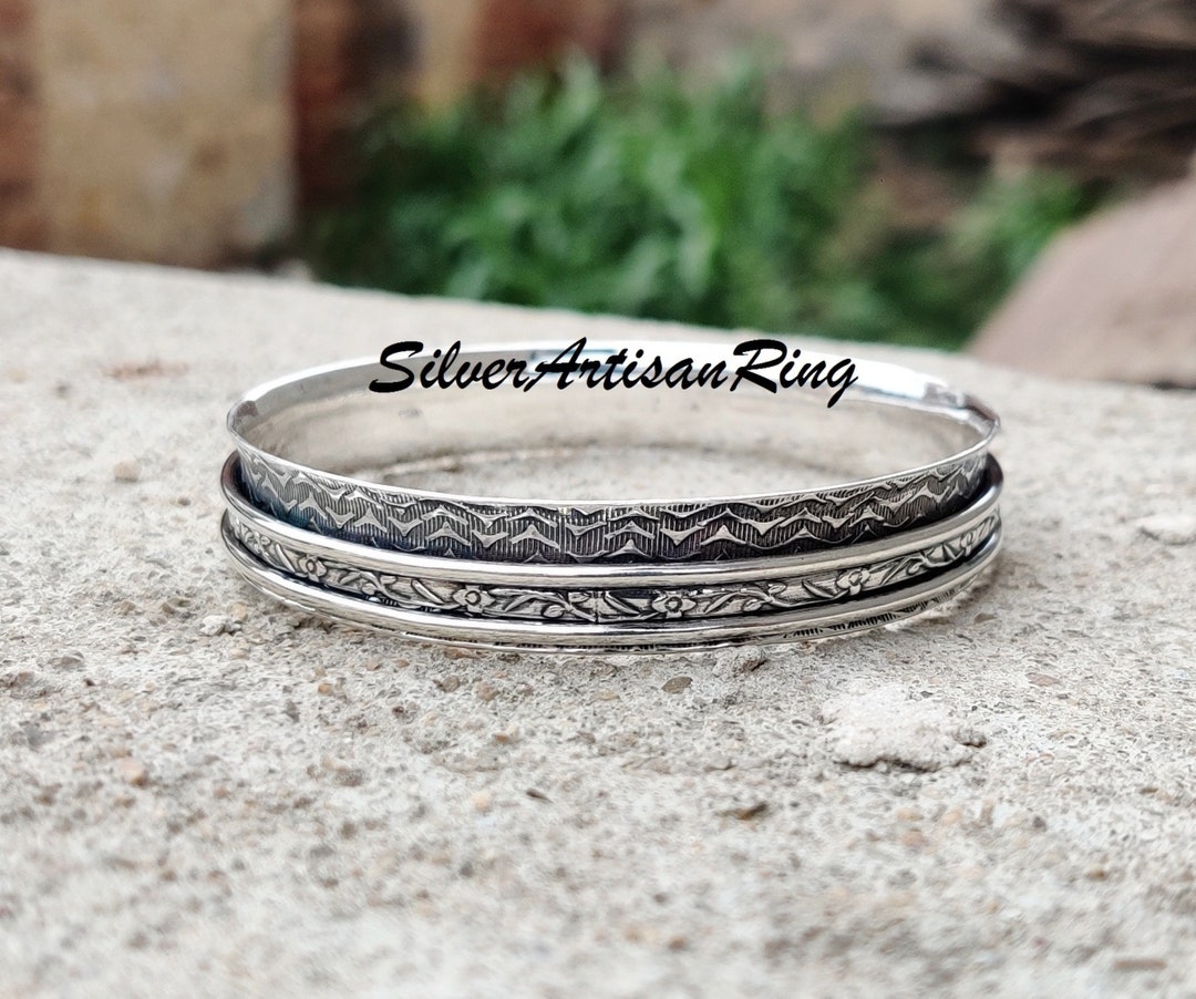 アクセサリー vintage jewelry silver925 bangle 925 Sterling Silver Vintage Oxidised Tube Bangle Jewelry