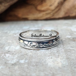 Spinner Ring, 925 Sterling Silver Ring, Meditation Ring, Silver Jewelry, Worry Ring, Anxiety Ring, Beatiful Ring, Gift for her image 3