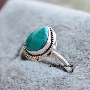 Turquoise Ring, Gemstone Ring, Handmade Ring, 925 Silver Ring, Boho Ring, Designer Ring, Beautiful Ring, Band Ring, Dainty Ring