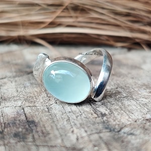 Aquamarine Ring, 925 Sterling Silver, Shep Oval Ring , Dainty Ring , Promise Ring , Handmade Ring , Birthday Ring , Gift for Women ****