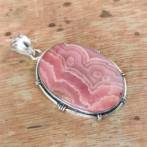 Rhodochrosite Pendant.. 925 Sterling Silver Pendant.. Handmade Pendant.. Real Gemstone Pendant.. Unique Pendant.. Women & Girl Pendant