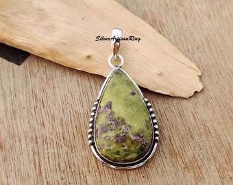 Exquisite Stichtite Pendant, Gemstone Pendant, Green Pendant, Solid 925 Sterling Silver Jewelry, Christmas Gift, Pendant For Her