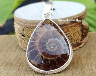 Ammonite Fossil Pendant/ Beautiful Pendant/ 925 Silver Pendant/ Designer Pendant/ Unique Pendant/ Every Day Wear/ Stylish Girls Look