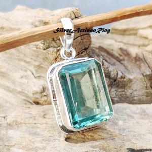 Aquamarine Pendant, 925 Sterling Silver Pendant, Gemstone Pendant, Pendant For Women, Boho Jewelry, Stylish Pendant, Gift For Her