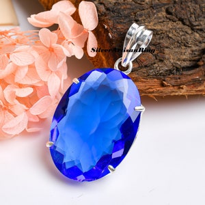 Blue Sapphire Pendant | Marvelous Pendant | Gorgeous Pendant | 925 Sterling Silver | Women Pendant | Stylish Pendant | Gift item