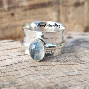 Moonstone Ring *Spinner Ring* 925 Silver Ring* Handmade Ring *Statement Ring* Meditation Ring* Gemstone Ring* Worry Ring* Oval Shape Stone *