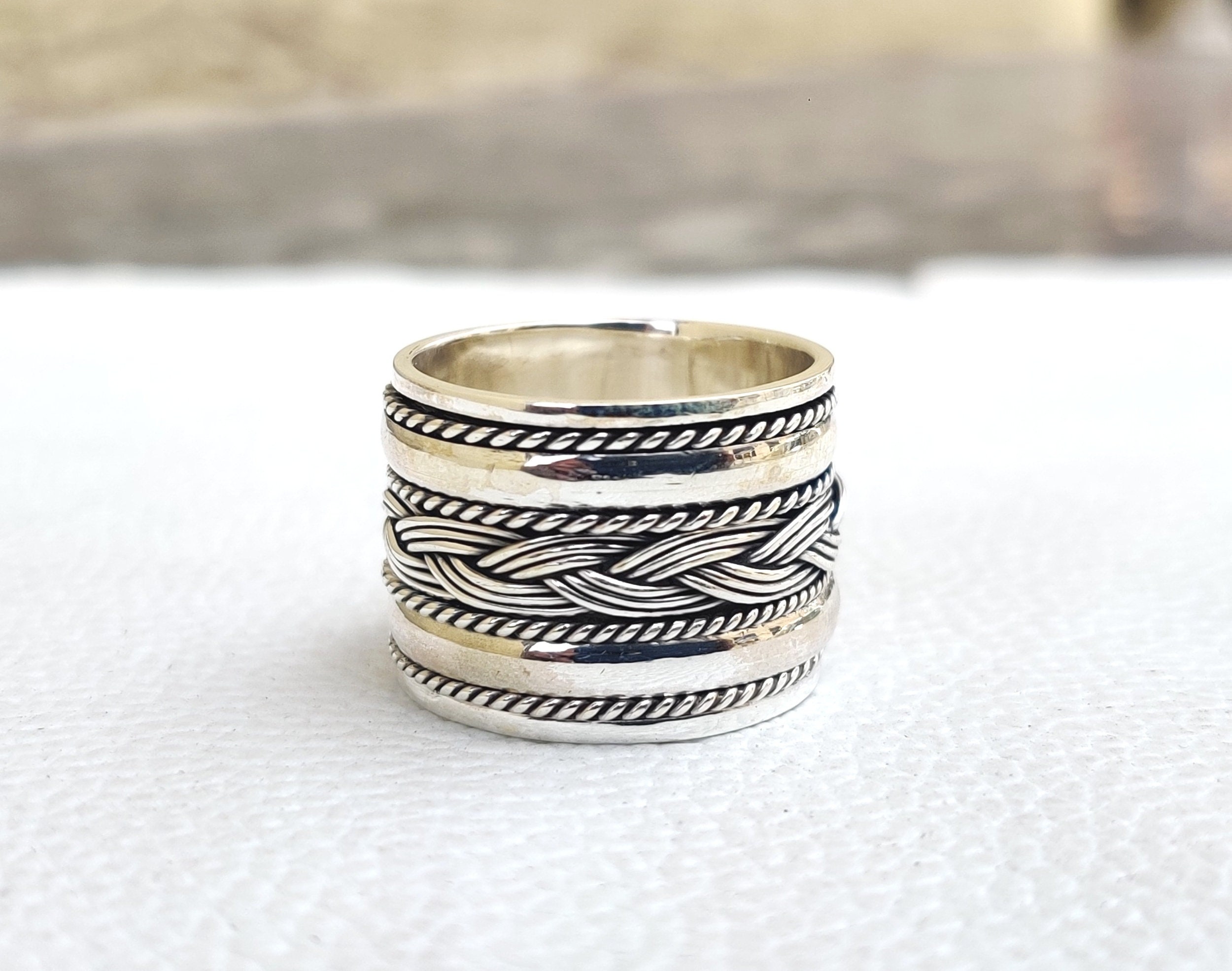 Silver Ring, Spinner Ring, Meditation Ring, Thumb Ring, Tribal