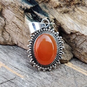 Carnelian Pendant, 925 Sterling Silver, Handmade Pendant, Designer Pendant, Boho Pendant, Beautiful Pendant, Gift For Her, Silver Jewelry