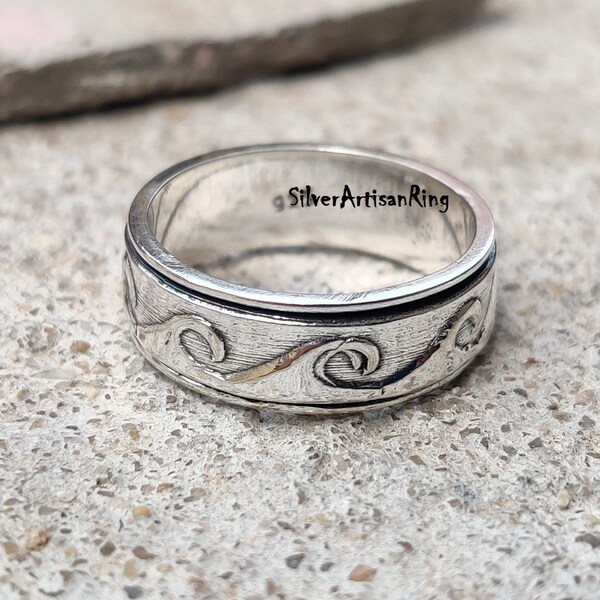 Latest Spinner Ring, 925 Sterling Silver Spinner Ring, Worry Ring, Women's Ring, Gift Item, Beatiful Ring, Silver Jewelry, Stylish Ring