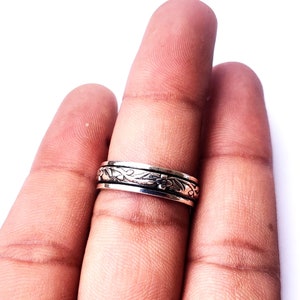 Spinner Ring, 925 Sterling Silver Ring, Meditation Ring, Silver Jewelry, Worry Ring, Anxiety Ring, Beatiful Ring, Gift for her image 4