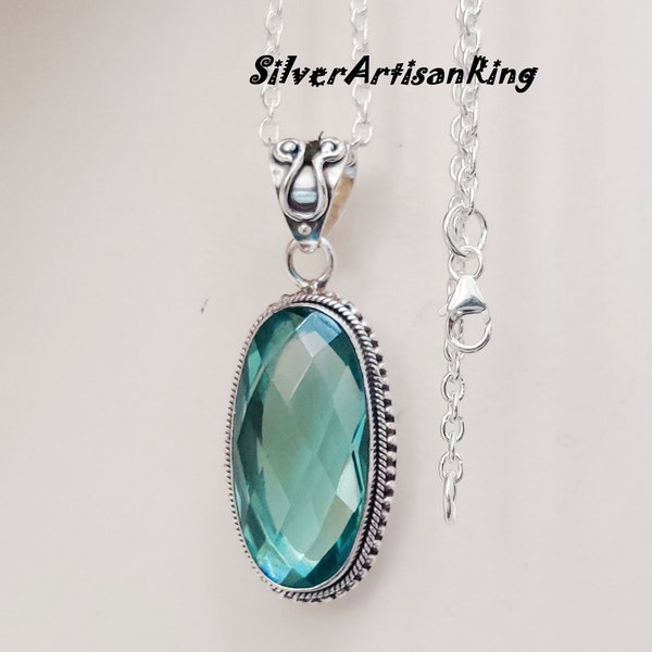 Aquamarine Pendant ~ 925 Sterling Silver Pendent ~ Gemstone Pendant ~Wonderful Pendent ~Amezing Pendent ~Women Pendant~ Gift for love