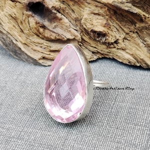 Rose Quartz Ring ~ 925 Sterling Silver Ring ~ Handmade Ring ~ Bohemian Ring ~ Dainty Ring ~Beautiful Ring ~ Amezing Ring~ Cut Stone