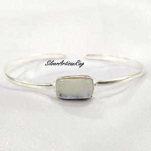 Maansteen Bangle, 925 Sterling Zilveren Bangle, Prachtige Bangle, Mooie Bangle, Verstelbare Bangle, Verjaardagscadeau, Aantrekkelijke Bangle