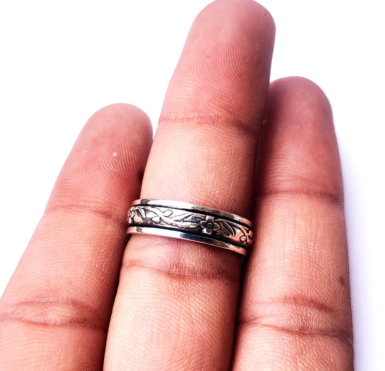 Spinner Ring, 925 Sterling Silver Ring, Meditation Ring, Silver Jewelry, Worry Ring, Anxiety Ring, Beatiful Ring, Gift for her image 6