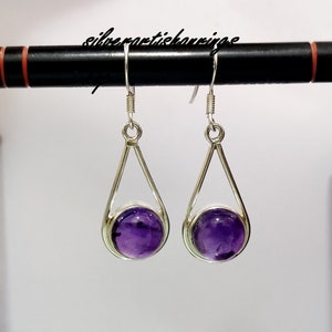 Amethyst Earring //Gemstone Earring//925 Sterling Silver Earring//Handmade Earring //Beatiful Earring // Woman Earring// Gift for her ---