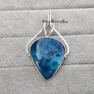 Blue Apatite Pendant | 925 Sterling Silver Pendant | Delightful Handmade Pendant | Promise Pendant | Free Shipping | Blue Gemstone