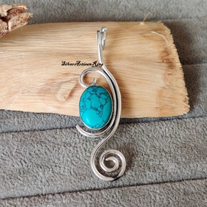 Turquoise Pendant~ Gemstone Pendant~ 925 Sterling Silver~ Amazing Pendant~ Beautiful Pendant~ Neck Pendant~ Gift for love