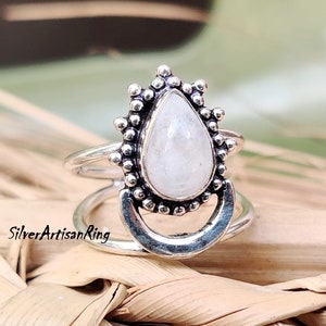 Moonstone Ring- 925 Sterling Silver Ring-Designer Ring -Gift for her-Anniversary Ring-Promise Ring-Beatiful Ring -Woman Ring-Gemstone Ring