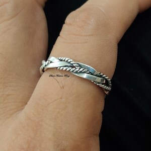 Ring i massivt 925 sterlingsilver, spinnerring, handgjord ring, present till henne, herr- och damring, designerring, silversmycken *** bild 9