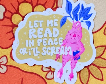Funny reading sticker I'll scream funny cute glossy waterproof smudgeproof gift hydroflask journal planner froggy toad