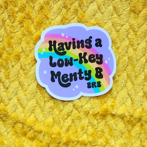 Funny sticker menty b mental breakdown glossy waterproof hydroflask journal planner rainbow snarky hilarious gift