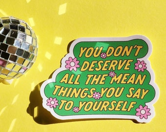 Be nice to yourself sticker retro mentally ill depression glossy waterproof hydroflask journal planner 90s friendship mental health