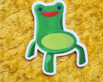 Frog chair sticker meme cute froggies sticker glossy waterproof hydroflask journal sticker pack retro funny joke
