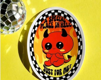 Special place in hell kawaii devil glossy waterproof hydroflask journal planner  snarky hilarious gift