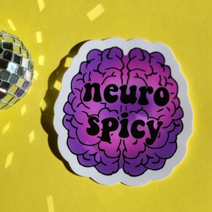 Adhd sticker neurodivergent brain neuro spicy cute planner journal hydroflask waterproof stickers autistic mental health awareness gift