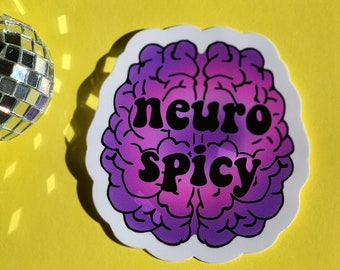 Adhd sticker neurodivergent brain neuro spicy cute planner journal hydroflask waterproof stickers autistic mental health awareness gift