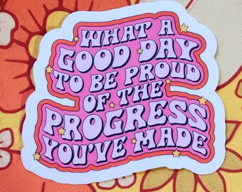 Be nice to yourself sticker retro mentally ill depression glossy waterproof hydroflask journal planner 90s friendship mental health
