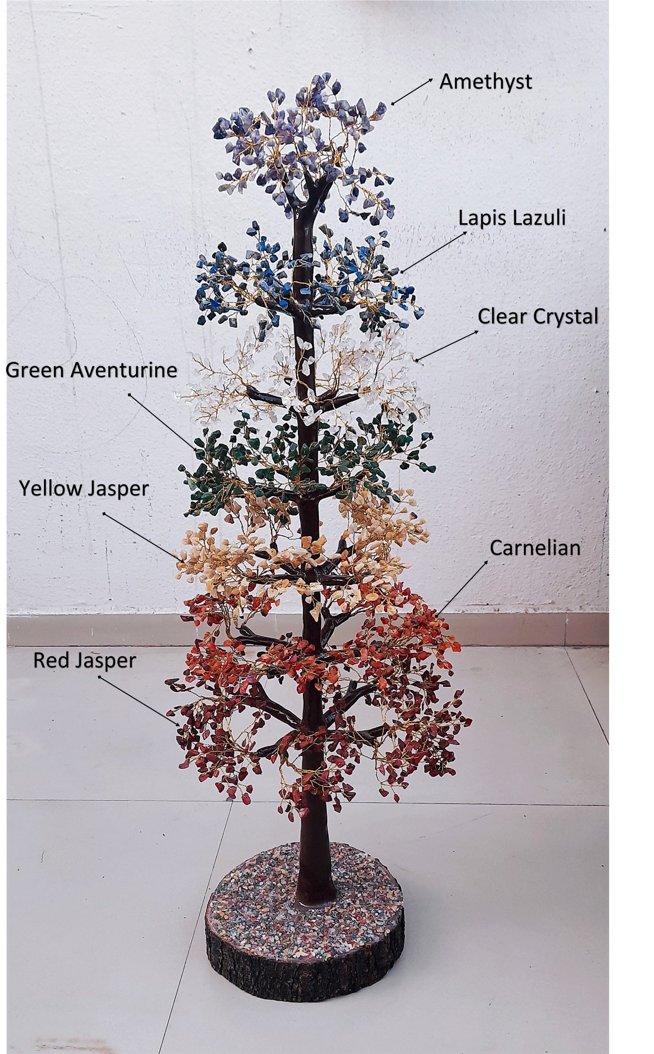 Handmade Rainbow Tree, 7 Chakra Tree, 7 chakra gemstone tree, Gem Tree,  crystal tree, Tree of Chaka, Feng Shui, Healing Gems, Reiki – Kristalglobe