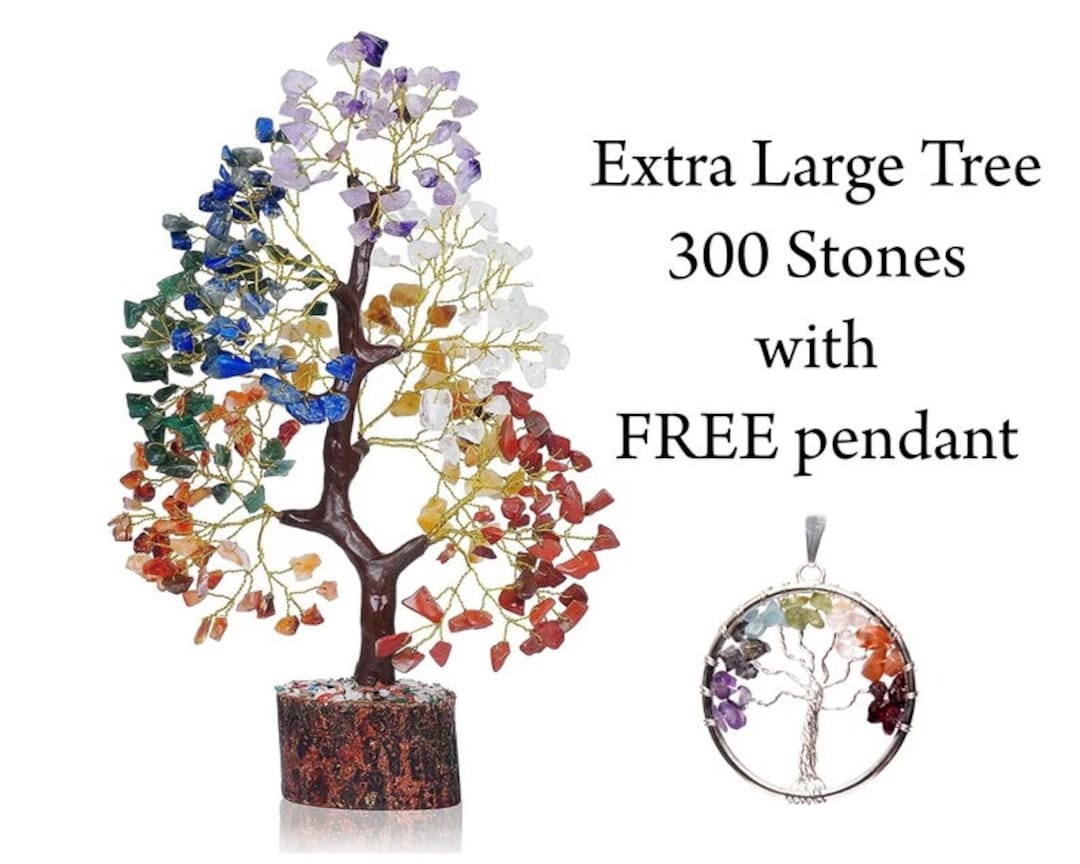 Seven Chakra Gemstones Tree of Life - Reiki Charged Feng Shui Decor